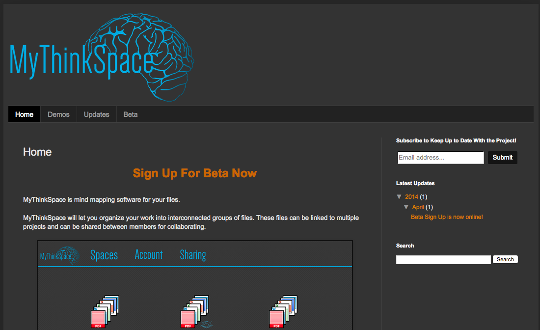 The website for MyThinkSpace. Opens in a new window.